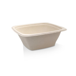 Square Container Sugarcane Natural 32oz  300 pcs