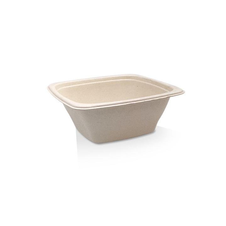 Square Container Sugarcane Natural 32oz  300 pcs