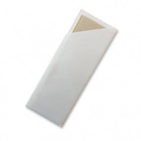 White Cutlery Pouch with Bamboo Napkin  1000 pcs