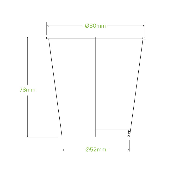 200ml / 6oz (80mm) Cold Paper BioCups - green fade  1000 pcs