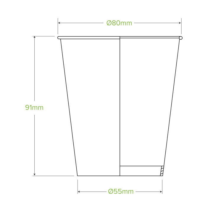 280ml / 8oz (80mm) Cold Paper BioCups - green fade  1000 pcs