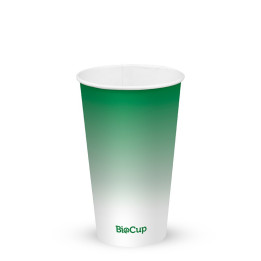 500ml / 16oz (90mm) Cold Paper BioCups - green fade  1000 pcs