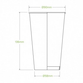 500ml / 16oz (90mm) Cold Paper BioCups - green fade  1000 pcs