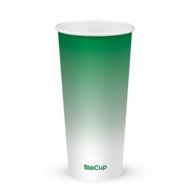 650ml / 22oz (90mm) Cold Paper BioCups - green fade  1000 pcs