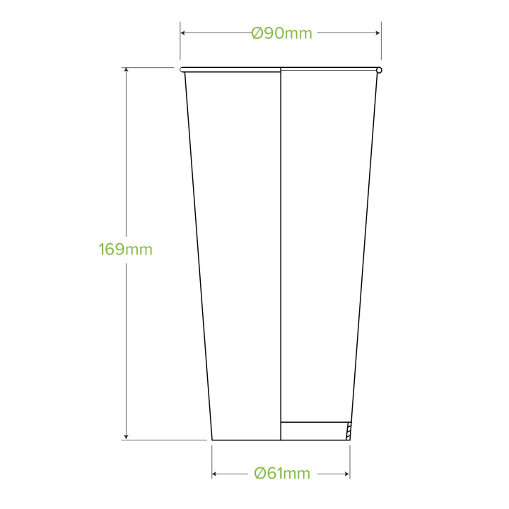 650ml / 22oz (90mm) Cold Paper BioCups - green fade  1000 pcs