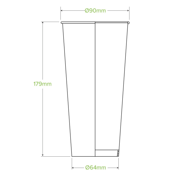 700ml / 24oz (90mm) Cold Paper BioCups - green fade  500 pcs
