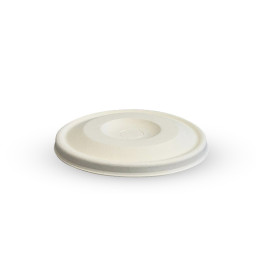 80mm BioCane Flat Lid - White  1000 pcs