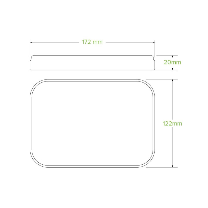 Rectangle PLA Paper lid - FSC Mix - White  300 pcs
