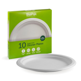 25cm Plates - 10pk - White  60 pcs