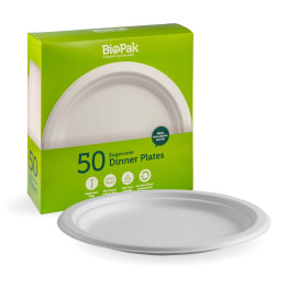 25cm Plates - 50pk - White  250 pcs