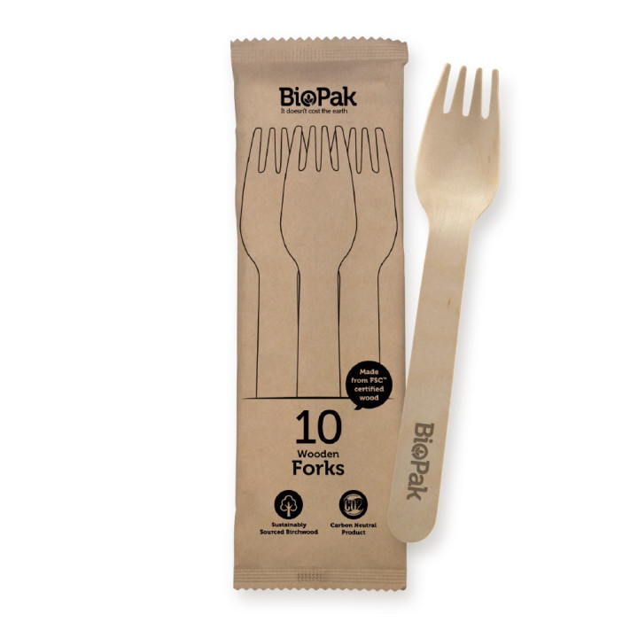 16cm Wooden Fork - 20 x 10 per pack FSC 100% certified birchwood  200 pcs