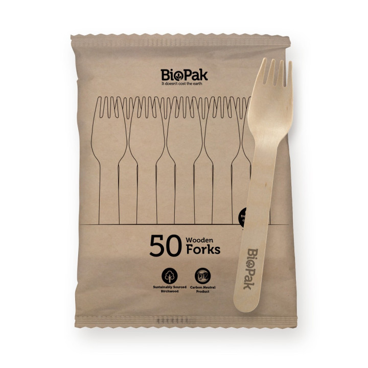 16cm Wooden Fork - 50 x 20 per pack FSC 100% certified birchwood  1000 pcs