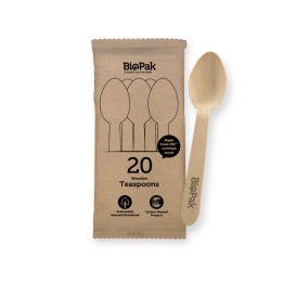 10cm Wooden Tea Spoon - 20 x 16 per pack FSC 100% certified birchwood  320 pcs
