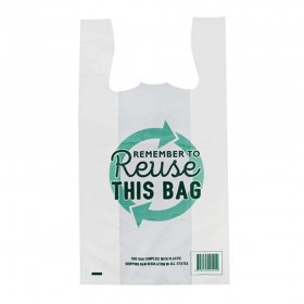 Reusable LARGE Singlet Plastic Checkout Bag - PRINTED  500 pcs