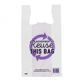 Reusable X-LARGE Singlet Plastic Checkout Bag - PRINTED  500 pcs