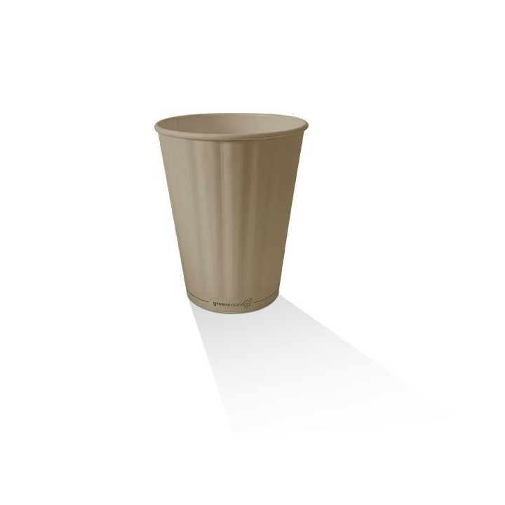 12oz Double Wall Aqueous Coated Bamboo Embossed Coffee Cup  1000 pcs