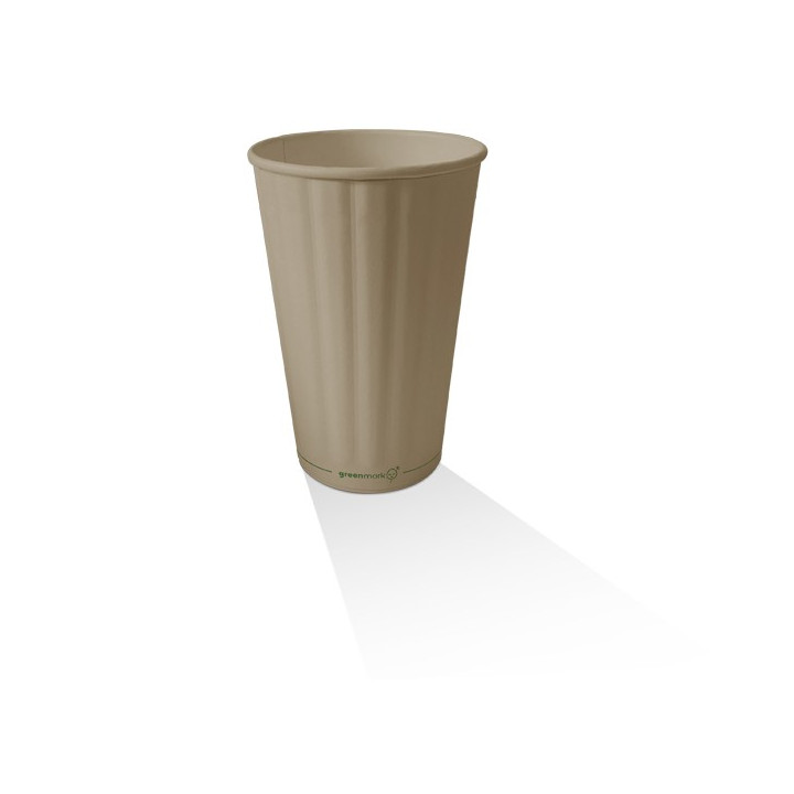 16oz Double Wall Aqueous Coated Bamboo Embossed Coffee Cup  600 pcs