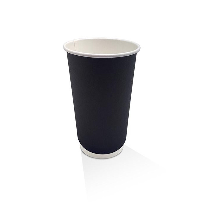 16oz Double Wall Coffee Cup Black PE  500 pcs