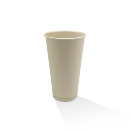 24oz BioPBS Cold Drink/Milkshake Bamboo Paper Cup Compostable  500 pcs