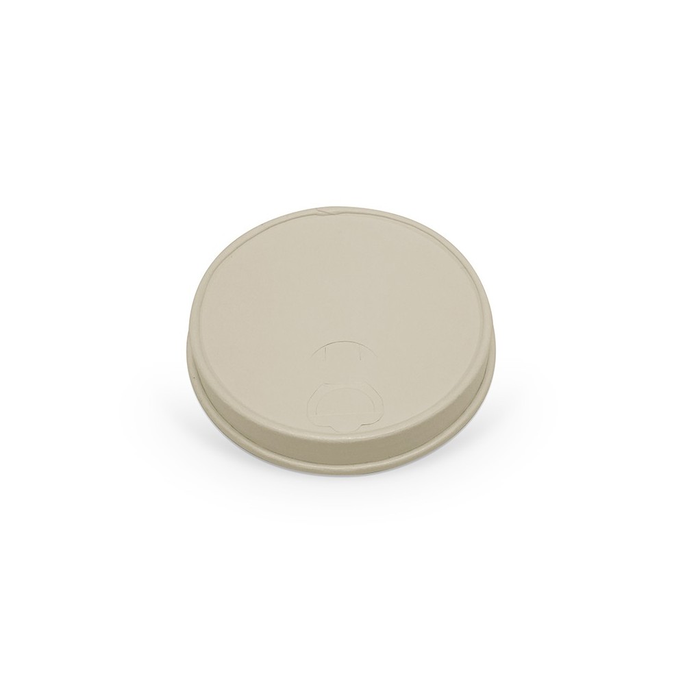 BioPBS Bamboo Paper Flat Lid with X Slot  1000 pcs
