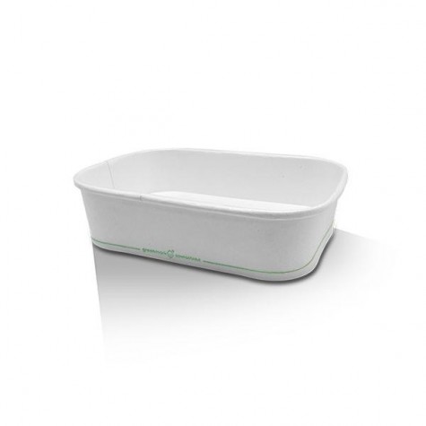 500ml Takeaway Rectangular Container White PLA Coated  300 pcs