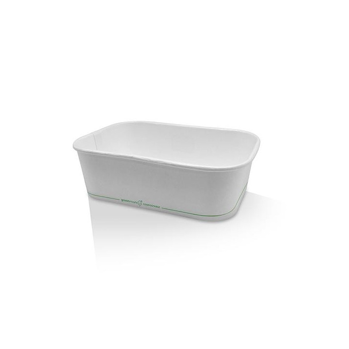 650ml Takeaway Rectangular Container White PLA Coated  300 pcs