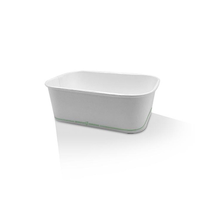 750ml Takeaway Rectangular Container White PLA Coated  300 pcs