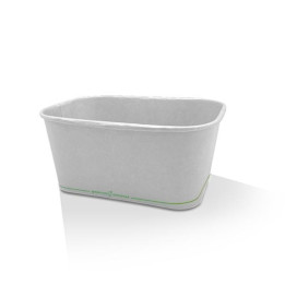 1000ml Takeaway Rectangular Container White PLA Coated  300 pcs