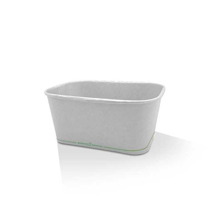 1000ml Takeaway Rectangular Container White PLA Coated  300 pcs