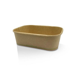 650ml Takeaway Rectangular Container Kraft PLA Coated  300 pcs