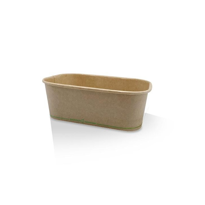 750ml Takeaway Rectangular Container Kraft PLA Coated  300 pcs
