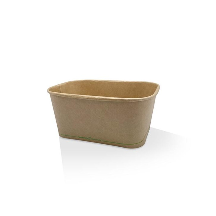 1000ml Takeaway Rectangular Container Kraft PLA Coated  300 pcs