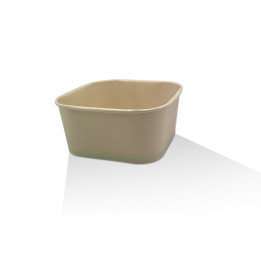 1400ml Takeaway Bamboo Paper Square Container BioBPS Coated  300 pcs