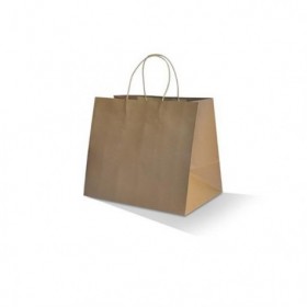 Medium Takeaway Bag Twisted Paper Handle Brown Kraft  250 pcs