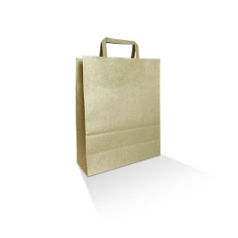 Extra Small Takeaway Bag Flat Paper Handle Brown Kraft  250 pcs