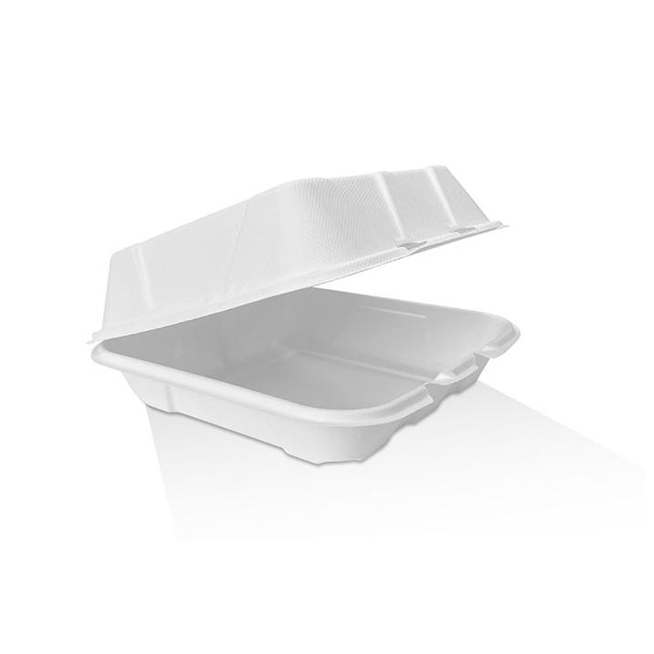 9" High Sugarcane Bagasse Takeaway Clamshell  200 pcs