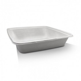 9" Sugarcane Square Takeaway Tray  200 pcs