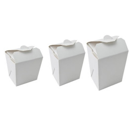 500ml Noodle / Fried Rice Takeaway Box Round Bottom (PE) - WHITE  1000 pcs