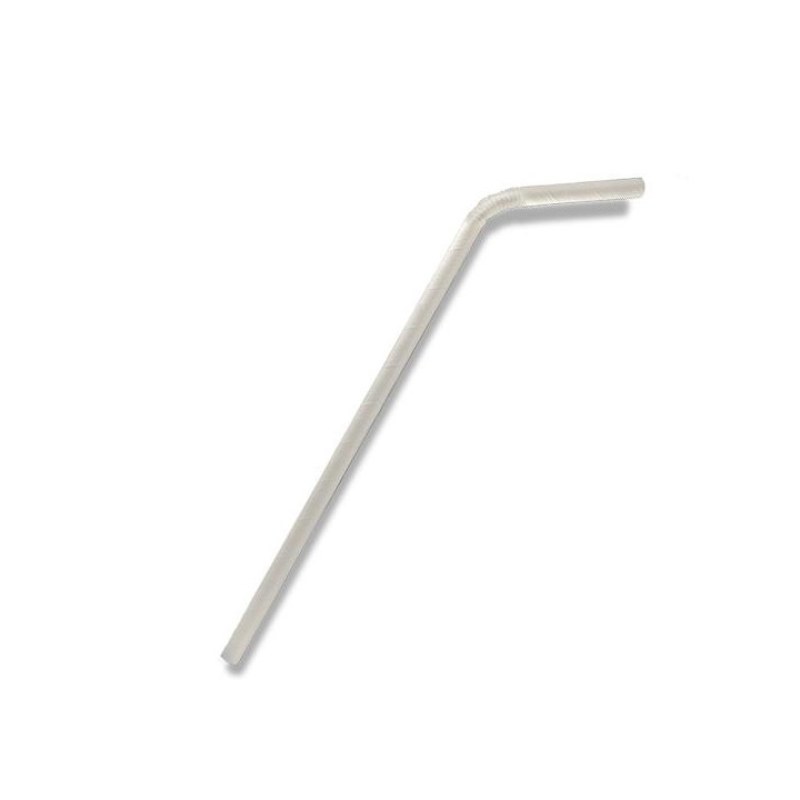 Regular Paper Straw Flexi White  2500 pcs