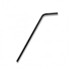 Regular Paper Straw Flexi Black  2500 pcs