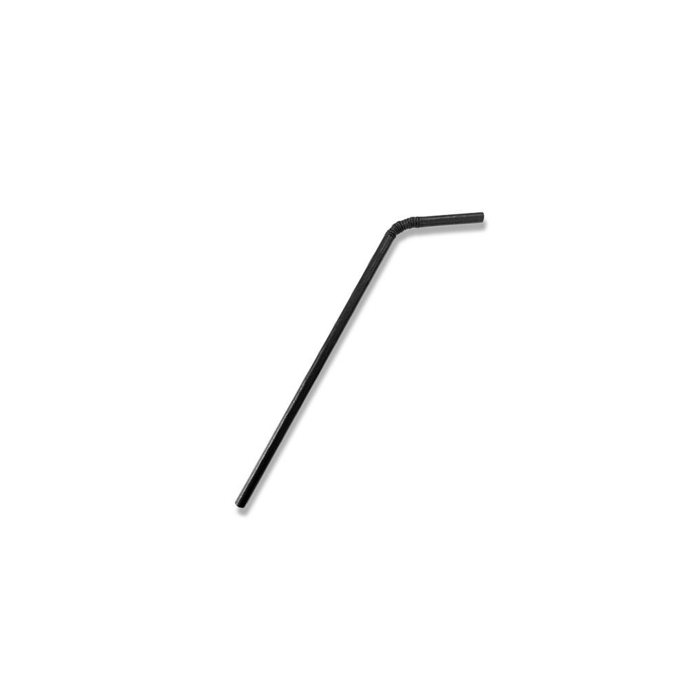 Regular Paper Straw Flexi Black  2500 pcs