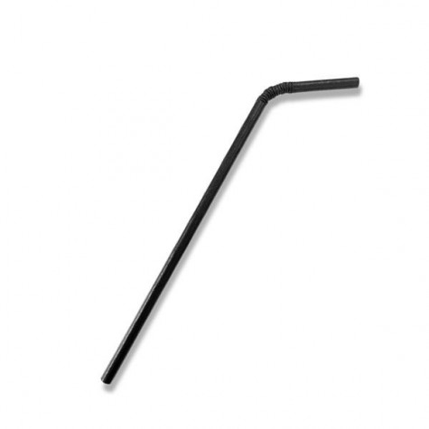 Regular Paper Straw Flexi Black  2500 pcs