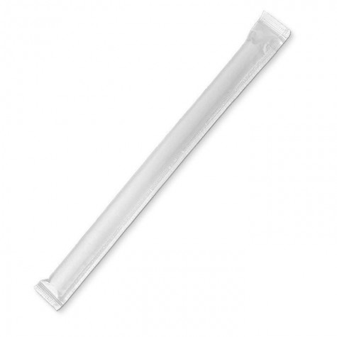 Paper Straw Bubble Tea Individually Wrapped White  1000 pcs