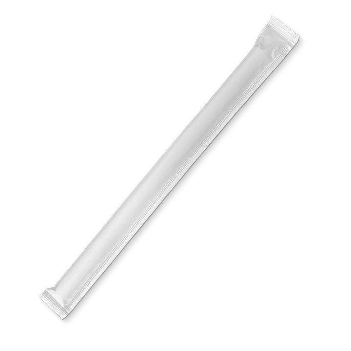 Paper Straw Bubble Tea Individually Wrapped White  1000 pcs