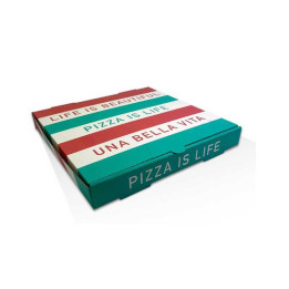 13" White Printed Pizza Box  100 pcs