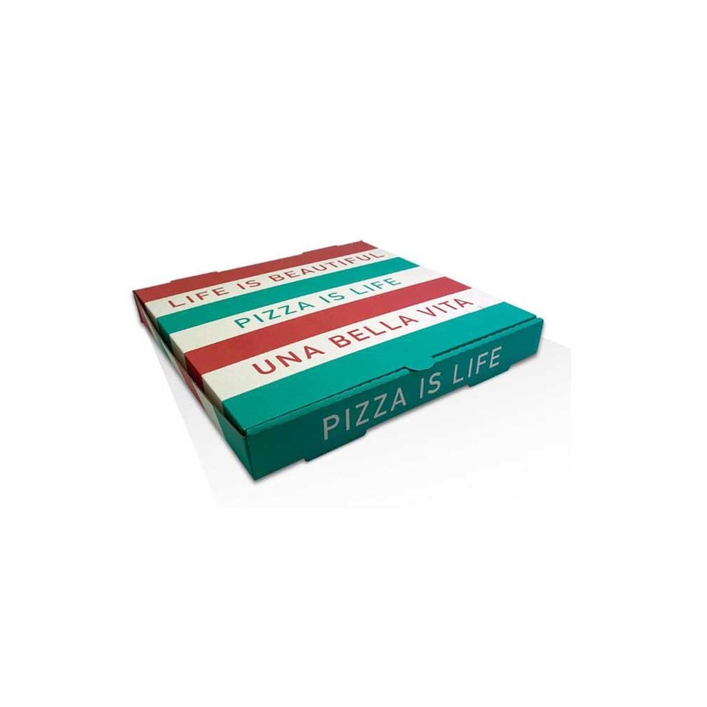 13" White Printed Pizza Box  100 pcs