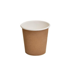 4oz Biodegradable Single Wall Coffee Cup Brown Print