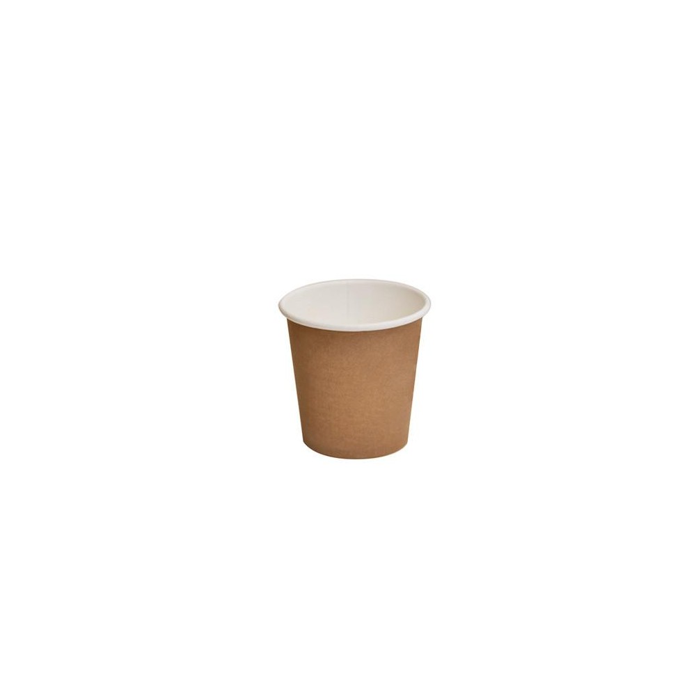 4oz Biodegradable Single Wall Coffee Cup Brown Print