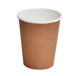 12oz Biodegradable Single Wall Coffee Cup Brown Print