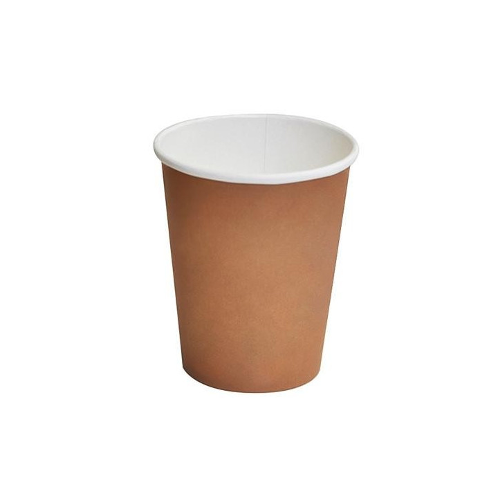 12oz Biodegradable Single Wall Coffee Cup Brown Print